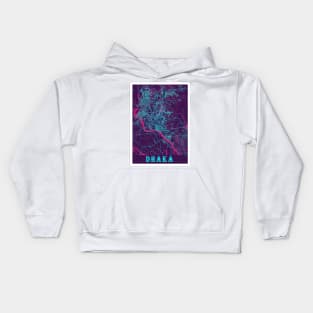 Dhaka Neon City Map, Dhaka Minimalist City Map Art Print Kids Hoodie